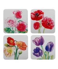 Outlet ⌛ Maxwell & Williams KC Floriade Cork Back Coaster 10.5cm Set Of 4 Assorted Boxed ⭐
