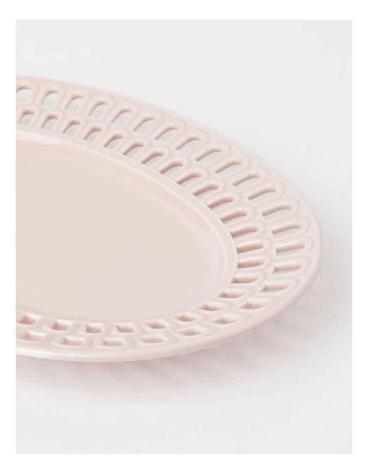 New ✨ Heritage Lace Pink Carved Oval Platter ⭐ 3 New ✨ Heritage Lace Pink Carved Oval Platter ⭐ - Image 3