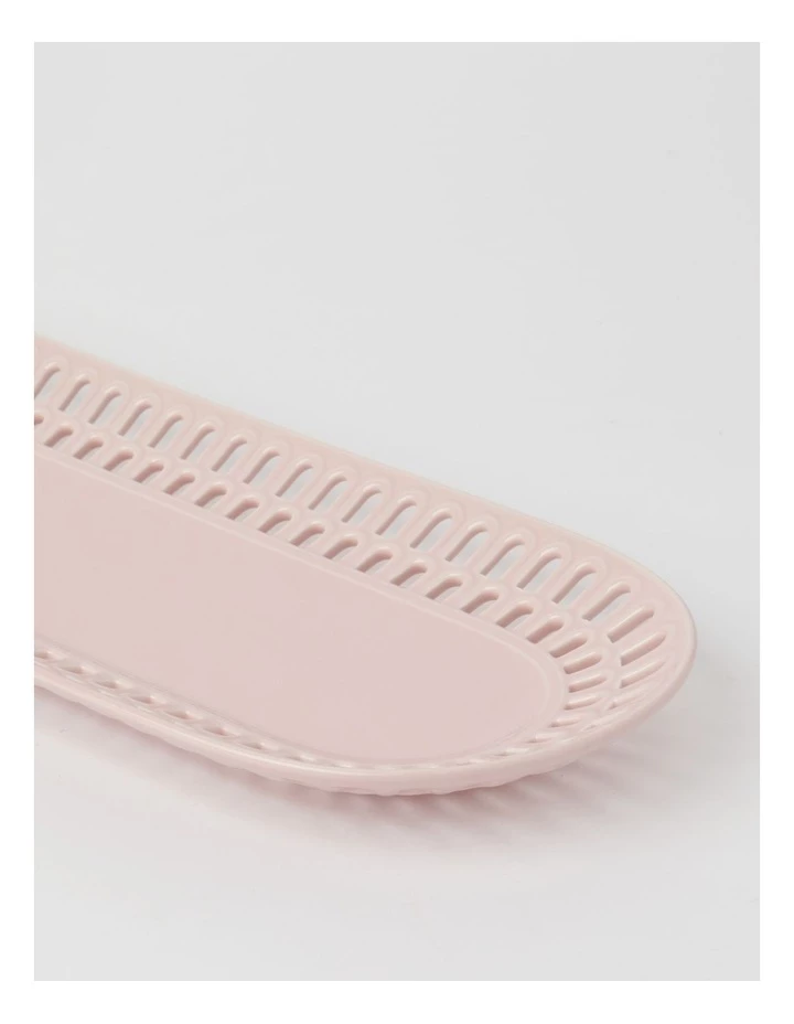 Brand new 🎁 Heritage Lace Pink Carved Small Rectangular Platter ✨ 3 Brand new 🎁 Heritage Lace Pink Carved Small Rectangular Platter ✨ - Image 3