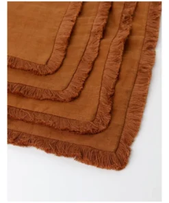 Deals ⭐ Australian House & Garden Fringed Linen Placemat Set of 4 Earth ✨ -Dining Sales Store 864792010 3 720x928
