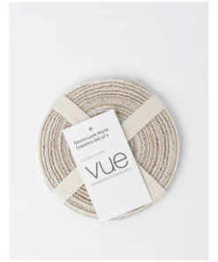 Discount 😀 Vue Denim Look Marle Coaster 4pk in Cream ✔️ -Dining Sales Store 865772290 3 720x928