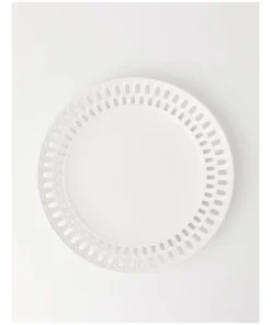 Best deal 🌟 Heritage Lace Carved 30.3cm Round Platter in White ❤️
