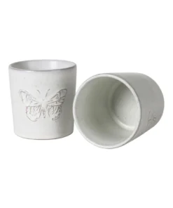 Promo ⌛ Robert Gordon X Bromley Butterfly Tumbler Set Of 2 White 🛒