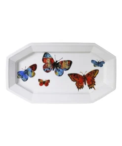 New 🥰 Robert Gordon X Bromley Butterfly Rectangle Platter White ❤️