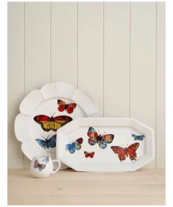 New 🥰 Robert Gordon X Bromley Butterfly Rectangle Platter White ❤️ -Dining Sales Store 866610640 3 720x928
