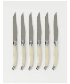 Promo 🌟 Heritage Laguiole Sophistique Pearl French 6pc Steak Knives 👏
