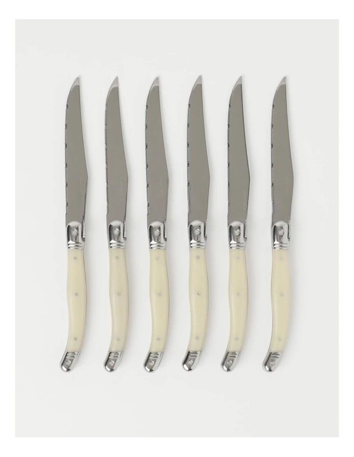 Promo 🌟 Heritage Laguiole Sophistique Pearl French 6pc Steak Knives 👏 1 Promo 🌟 Heritage Laguiole Sophistique Pearl French 6pc Steak Knives 👏