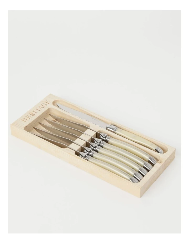 Promo 🌟 Heritage Laguiole Sophistique Pearl French 6pc Steak Knives 👏 3 Promo 🌟 Heritage Laguiole Sophistique Pearl French 6pc Steak Knives 👏 - Image 3