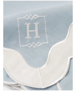 Cheapest 🧨 Heritage Florence Scalloped Edge Tablecloth in Duck Egg Blue 🔔 -Dining Sales Store 866998810 4 720x928
