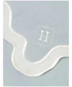 Cheapest 😉 Heritage Florence Scalloped Edge Table Runner in Duck Egg Blue ✔️ -Dining Sales Store 866999080 3 720x928