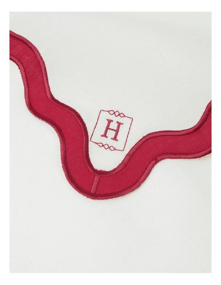 Wholesale 💯 Heritage Florence Scalloped Edge Napkins Set of 4 in Red and White 👍 3 Wholesale 💯 Heritage Florence Scalloped Edge Napkins Set of 4 in Red and White 👍 - Image 3